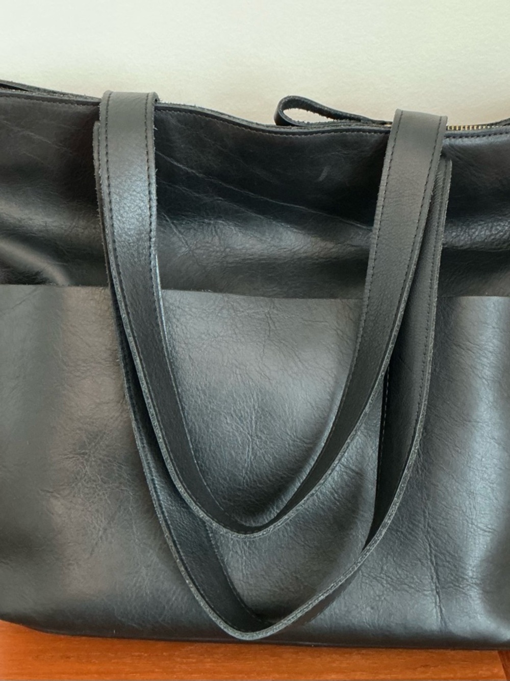 Duluth Trading Black Classic Double-Handled Lifetime Leather Tote - Picture 6 of 6